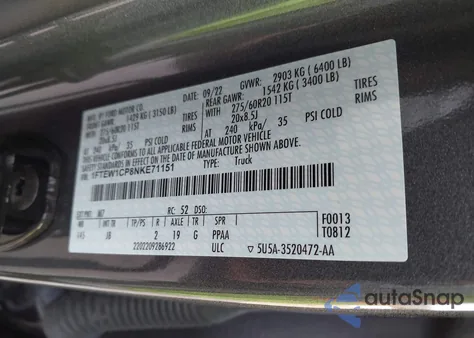 2022 Ford F-150 Xl from USA, damaged, VIN 1FTEW1CP8NKE71151